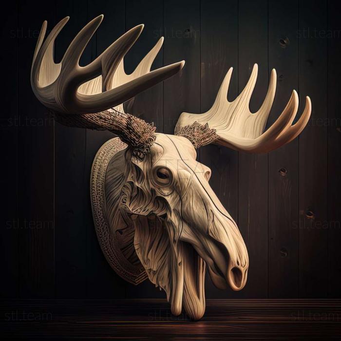 Animals SCULL OF AGRESSIVE MOOSE